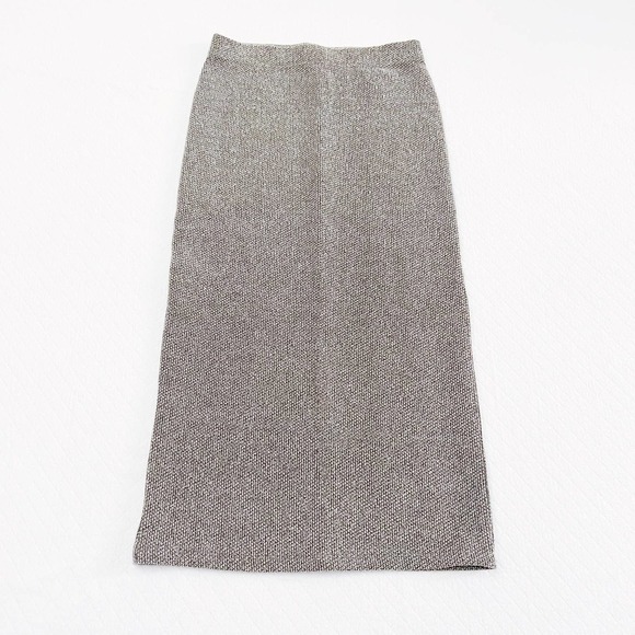 Zara Brown Woven Tweed Textured Pencil Skirt SZ S - Picture 3 of 7